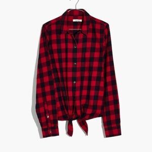 Madewell flannel tie front in Buffalo check